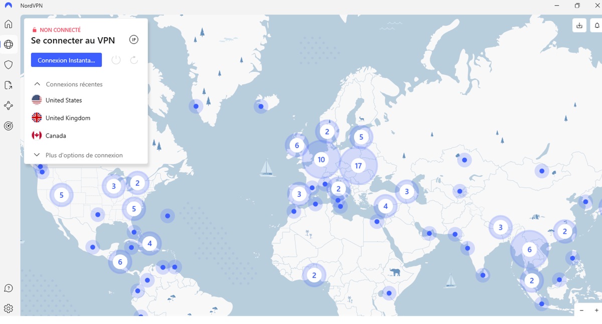 Interface NordVPN