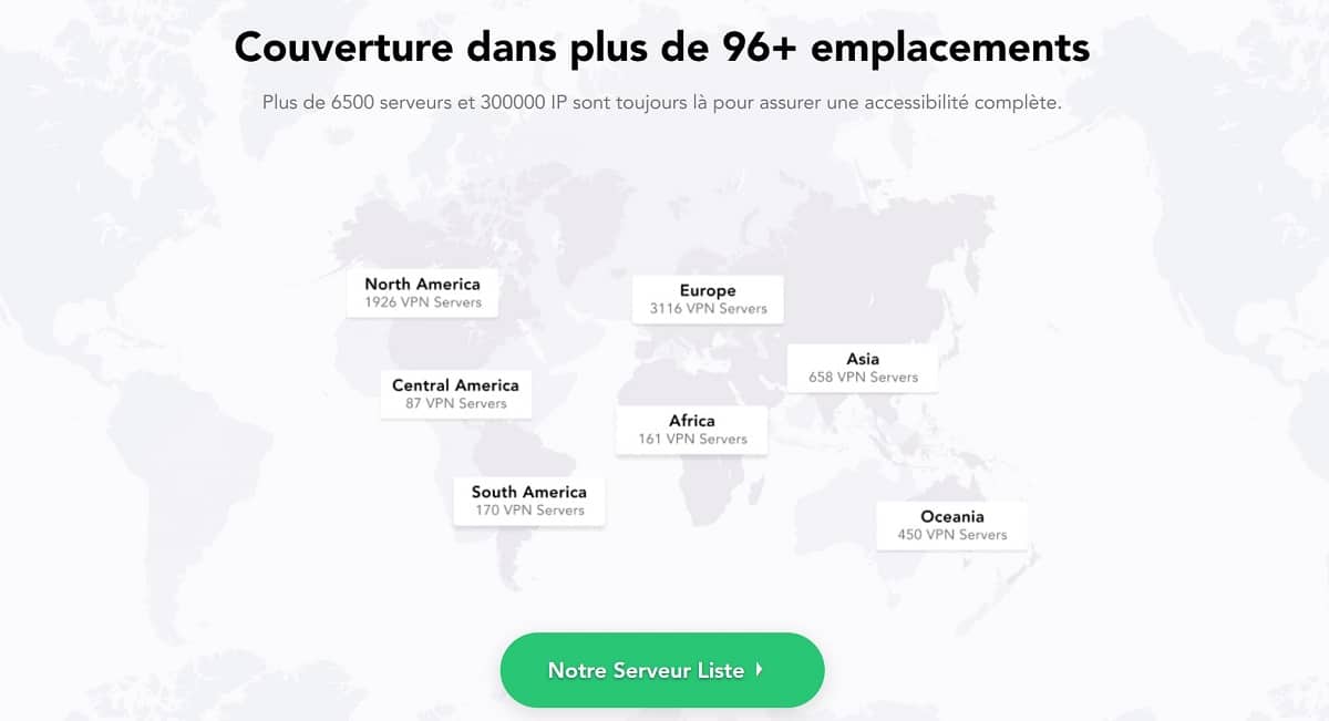 Nombre de serveurs PureVPN