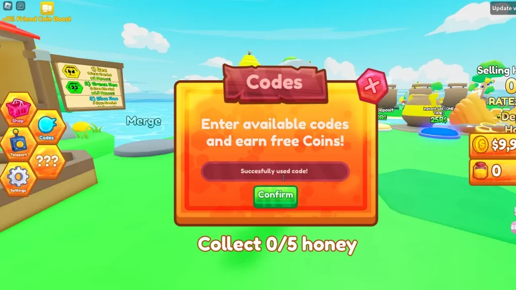 How to Redeem Codes in Bee Factory